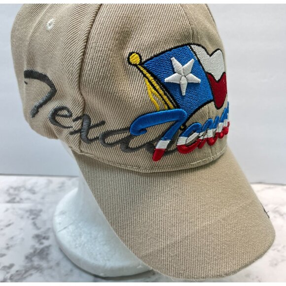 Texas Flag Baseball Cap Strapback Hat USA Patriotic Embroidered Khaki - Picture 6 of 10